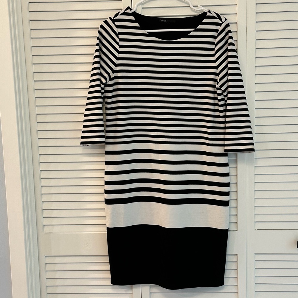 Chaus Black and White Striped Dress